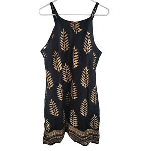 Lapogee Black with Metallic Gold Leeves Sundress - XL